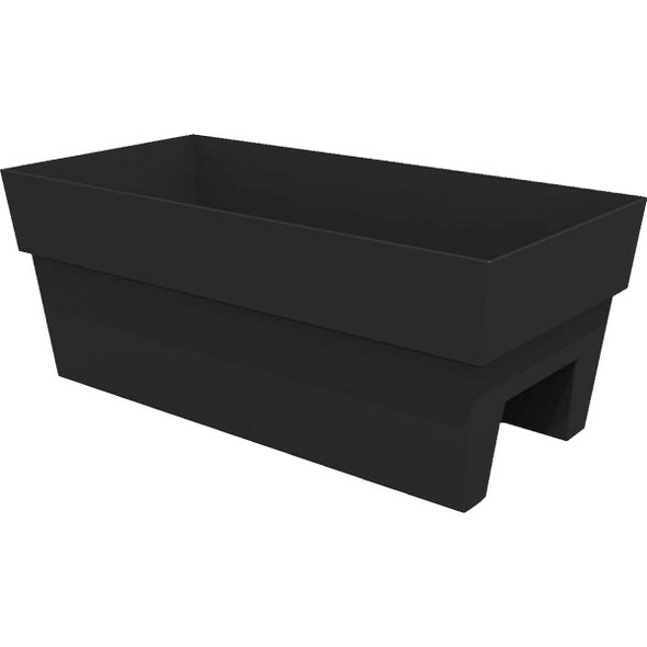 Bloem Finley 24 In. W. Recycled Ocean Plastic Black Rail Planter FDR2400 Bloem Finley 24 In. W. Recycled Ocean Plastic Black Rail Planter FDR2400