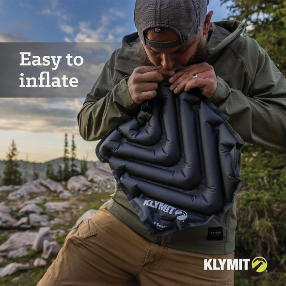 Klymit V Seat Gray Inflatable Cushion Klymit V Seat Gray Inflatable Cushion