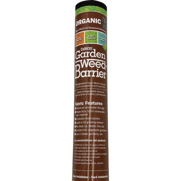 DeWitt Weed Barrier 3 Ft. W. x 40 Ft. L. Biodegradable Paper Mulch Garden Fabric NAT340 729165