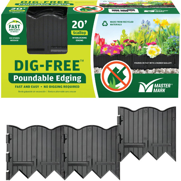 Master Mark Dig-Free 6 In. H. x 20 Ft. L. Black Poundable Lawn Edging 97220