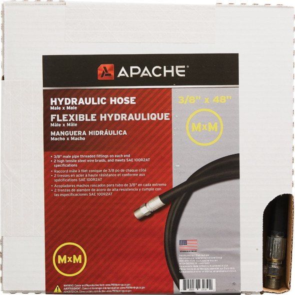 Apache 3/8 In. x 48 In. Male to Male Hydraulic Hose