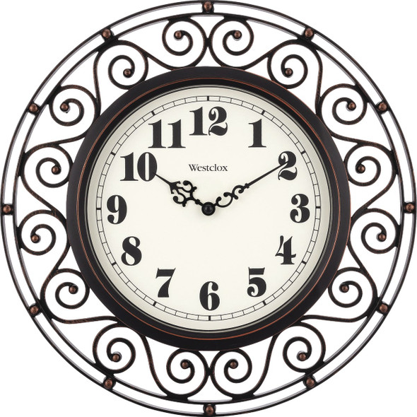 Westclox 12 In. Round Wrought Iron Design Wall Clock 32021A