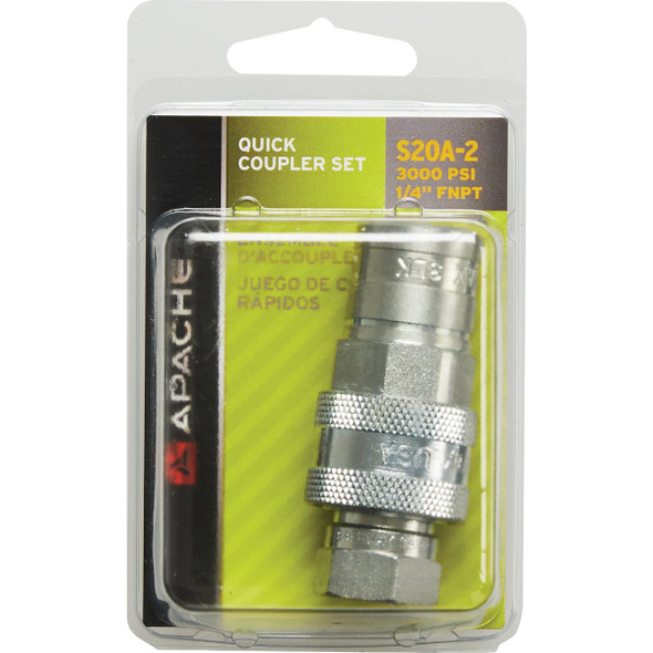 Apache 1/4 In. FNPT Body Coupler Set (Ball)