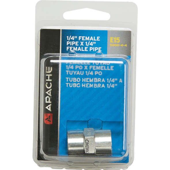 Apache 1/4 In. Female Pipe x 1/4 In. Female Pipe Hydraulic Hose Adapter Apache 1/4 In. Female Pipe x 1/4 In. Female Pipe Hydraulic Hose Adapter