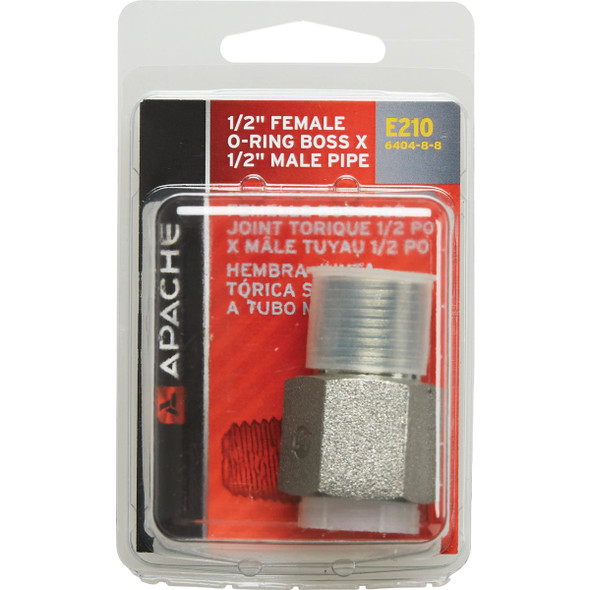 Apache 1-2 In. Female O-Ring x 1-2 In. Male Pipe Hydraulic Hose Adapter 39038966 718500