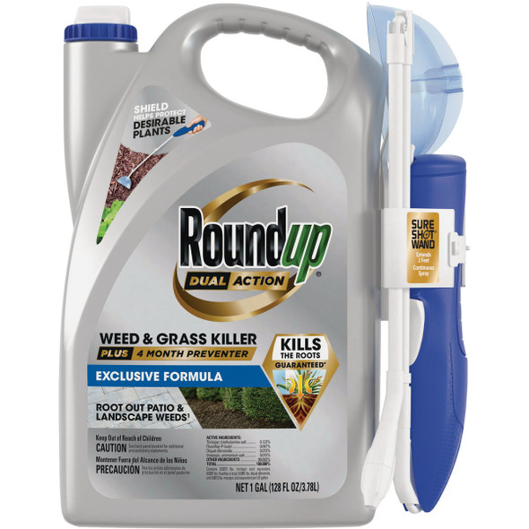 Roundup Dual Action 1 Gal. Ready To Use Weed & Grass Killer with Sure Shot Wand