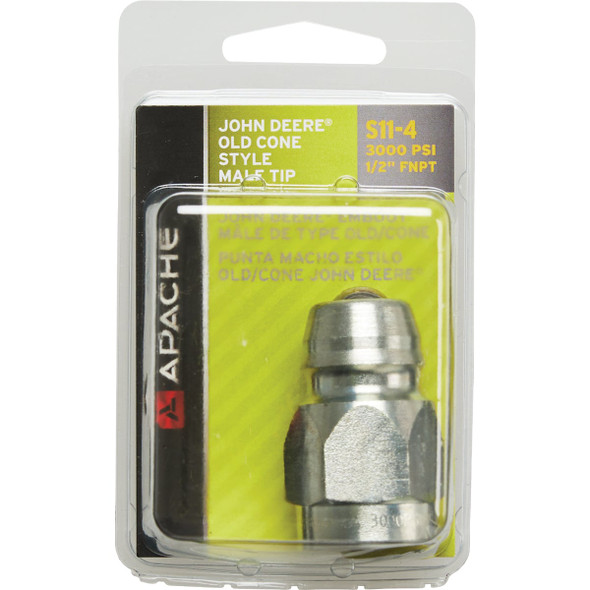 Apache John Deere Old Style Cone 1/2 In. FNPT Steel Male Tip Adapter