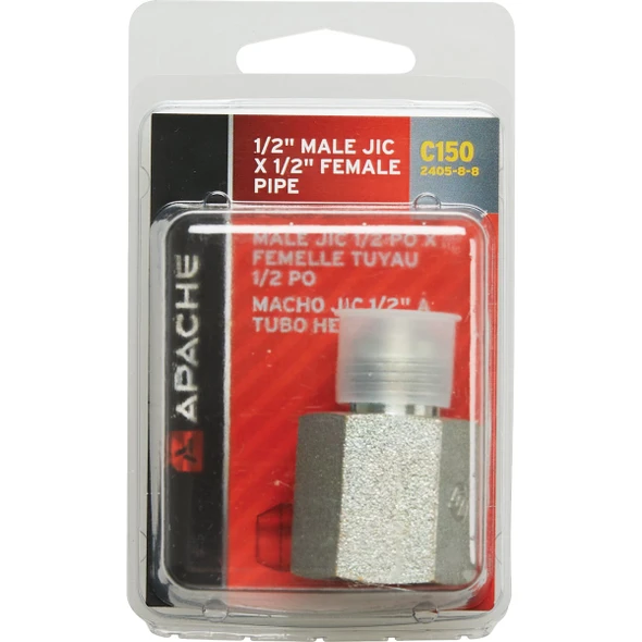 Apache 1-2 In. Male JIC x 1-2 In. Female Pipe Hydraulic Hose Adapter 39036078 717328