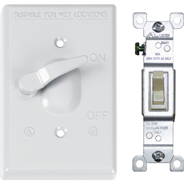Southwire Wht1gvrt Wpcover W/Swtch 1GTCSP-15A-W-UPC