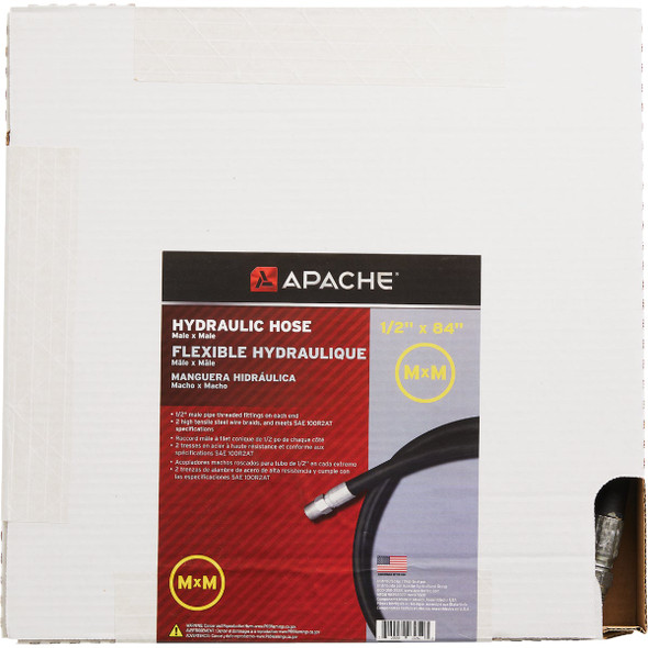 Apache 1/2 In. x 84 In. Male to Male Hydraulic Hose