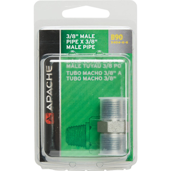 Apache 3/8 In. Male Pipe x 3/8 In. Male Pipe Hydraulic Hose Adapter