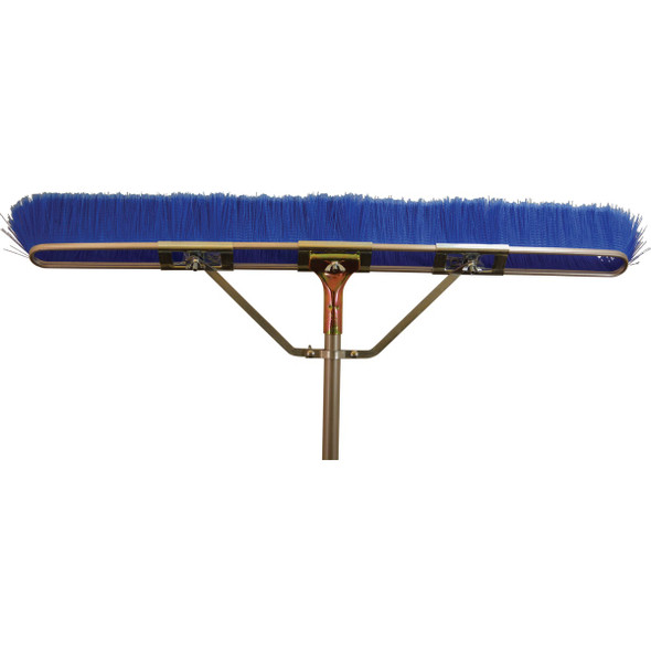 Bruske 35 In. Blue Flagged Fine Sweep Broom with Steel Handle and Brace Bruske 35 In. Blue Flagged Fine Sweep Broom with Steel Handle and Brace
