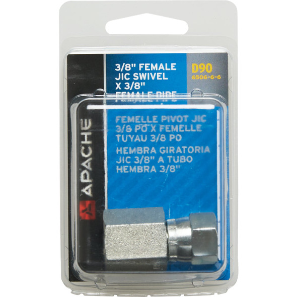 Apache 3/8 In. Female JIC x 3/8 In. Female Pipe Hydraulic Hose Adapter