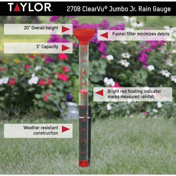 Taylor Jumbo Jr. Red Rain Gauge