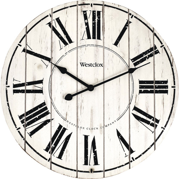 Westclox 18 In. Whitewash Wood Wall Clock 38018