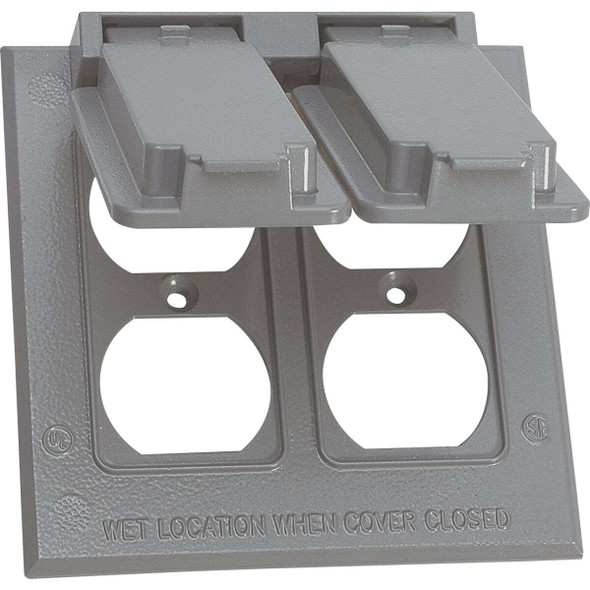 Southwire Dual Gang Gray Vertical Weatherproof Duplex Cover WCV2DUP-UPC