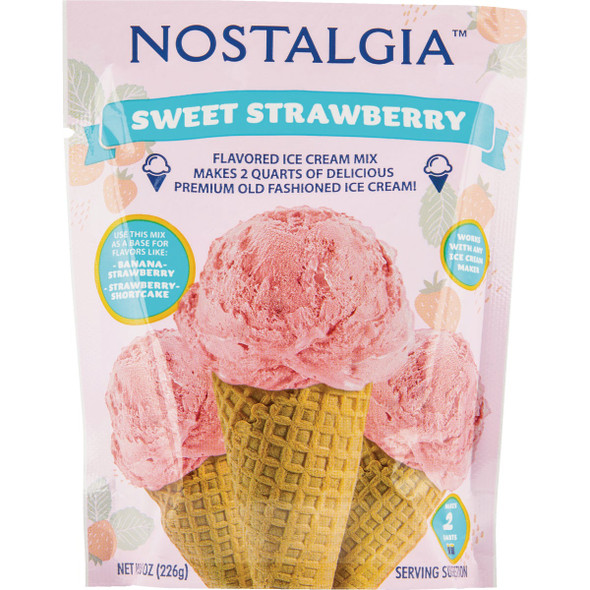 Nostalgia 8 Oz. Strawberry Individual Ice Cream Packet ICMX8STBR