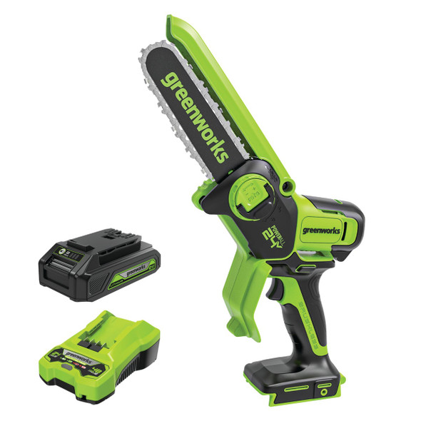 Greenworks 24V 6 In. Brushless Pruner Saw with 2.0 Ah Battery & Charger 2010202 707134