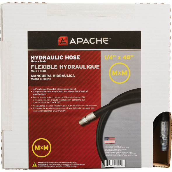 Apache 1-4 In. x 48 In. Male to Male Hydraulic Hose 98399070 706875