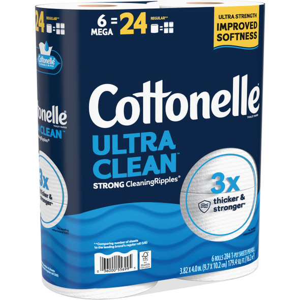Cottonelle Ultra Clean Strong Toilet Paper (6-Mega Rolls) 55699 Pack of 6 623147