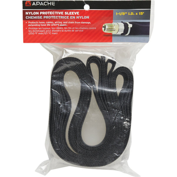 Apache 1.125 In. x 15 Ft. Nylon Hydraulic Hose Protective Sleeve Apache 1.125 In. x 15 Ft. Nylon Hydraulic Hose Protective Sleeve