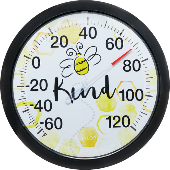 Taylor 13.25 In. Bee Kind Round Dial Thermometer 5307073