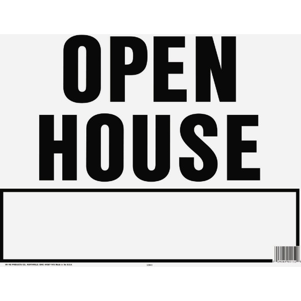 Hy-Ko Corrugated Plastic Sign, Open House LOH-3