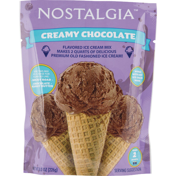 Nostalgia 8 Oz. Chocolate Individual Ice Cream Packet ICMX8CH