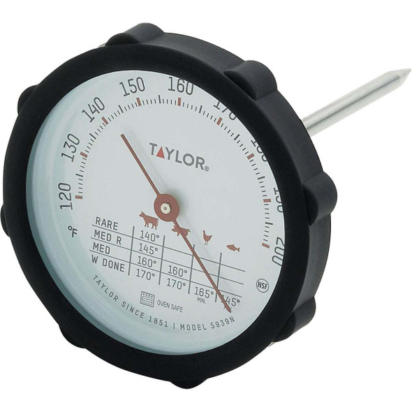 Taylor Black Rim Silicone Bumper Dial Meat Thermometer 5295847