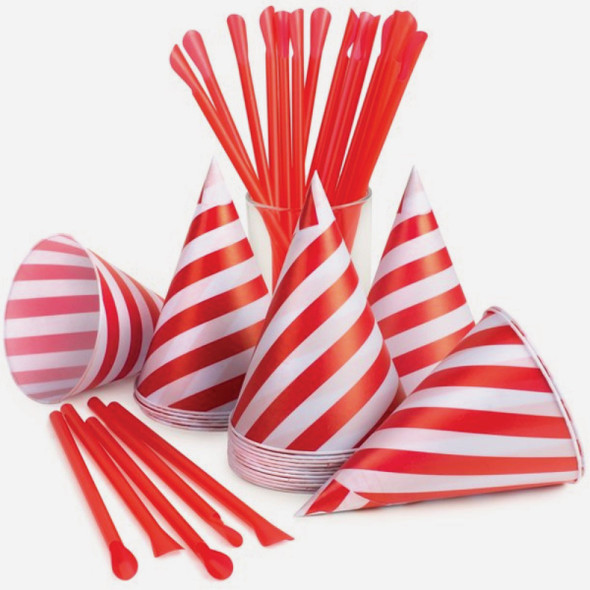 Nostalgia Snow Cone Cups and Straws (20-Count) SCSTRAWCUP20 643487