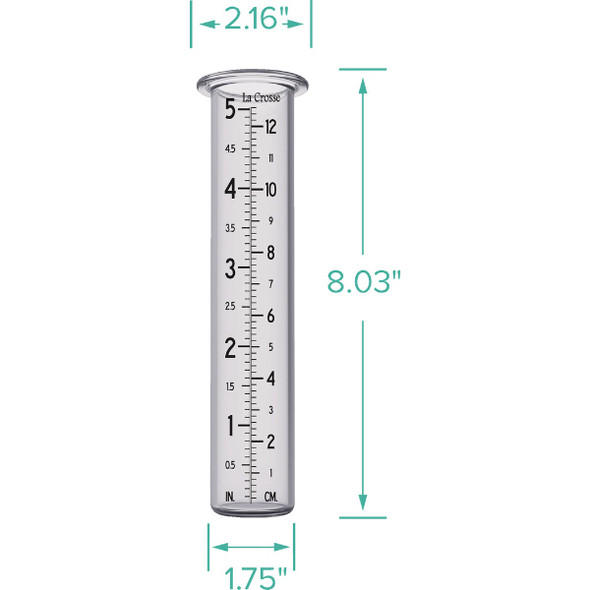 La Crosse Technology 5 In. Replacement Glass Rain Gauge Tube 704-1522 608645