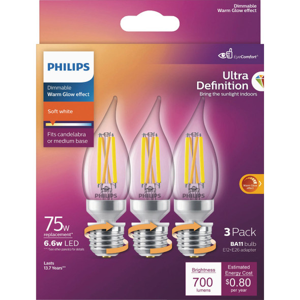 Philips 3pk 75w Ba11 Adj Sw Bulb 564492 509781