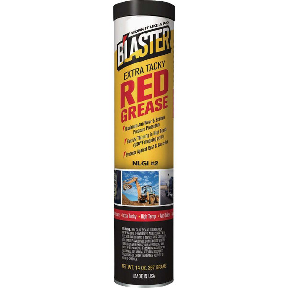 Blaster 14 Oz. Cartridge Extra Tacky Red Grease GR-14C-HTR