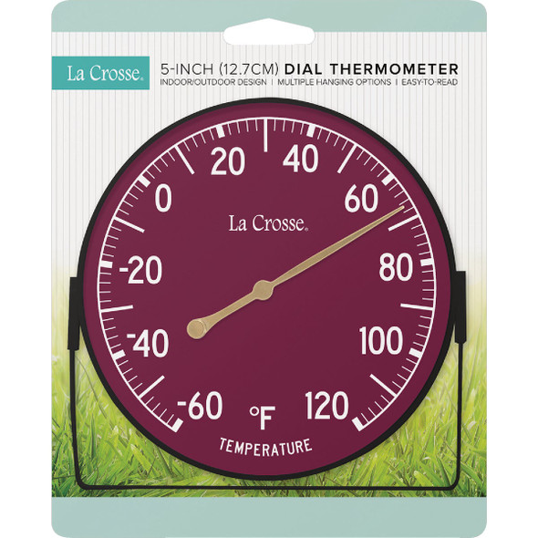 La Crosse Technology 5 In. Assorted Color Dial Thermometer with Bracket - Navy, Green, Berry