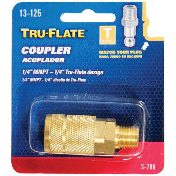 Tru-Flate Series Push-to-Connect 1-4 In. MNPT Coupler 13-125 583456
