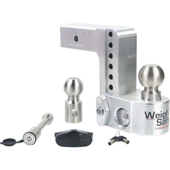 Weigh Safe 6 In. Adjustable Hitch Ball Mount with Built in Weight Scale