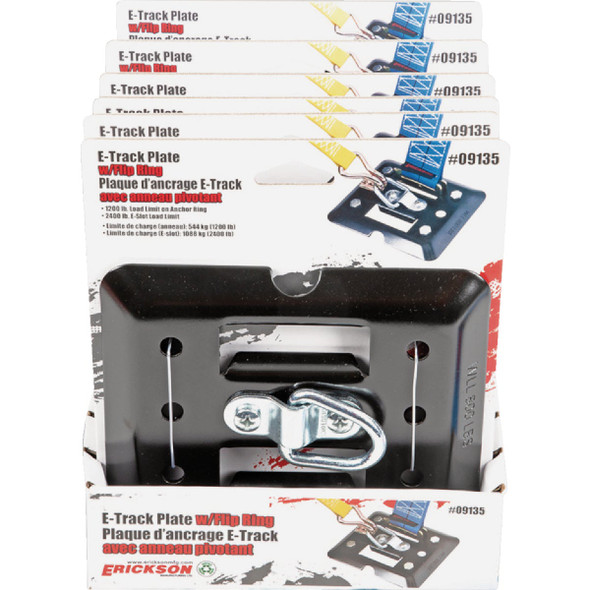 Erickson E-Track Plate Black with Center Flip Ring