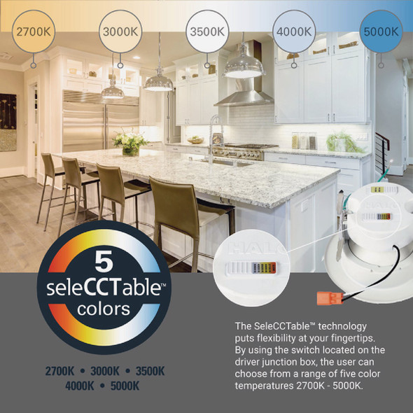 Halo 4 In. Selectable CCT Integrated LED Recessed Light Trim, 600 Lm./900 Lm.