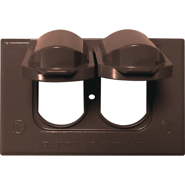 Southwire Single Gang Horizontal Bronze Weatherproof Duplex Cover WCH1DUPB-UPC