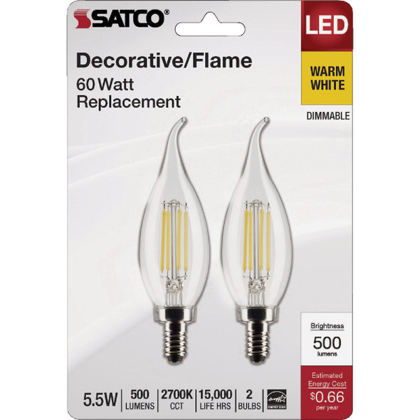 Satco 2pk 5w Ca10cnd Led Bulb S21846 552241