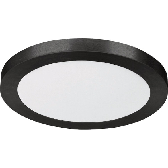 Feit Electric Edge-Lit 13 In. Matte Black Round 4-Way LED Flush Mount Light