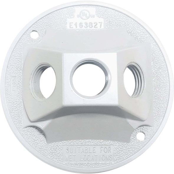 Southwire 3-Hole Round Aluminum White Weatherproof Cover WRC350W-UPC