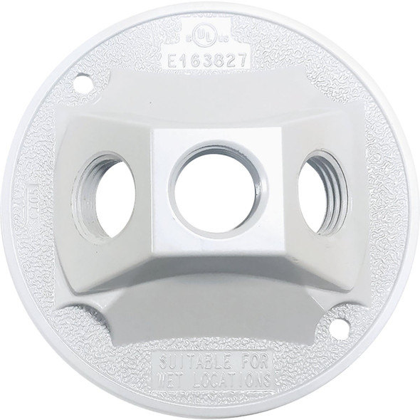 Southwire 3-Hole Round Aluminum White Weatherproof Cover WRC350W-UPC