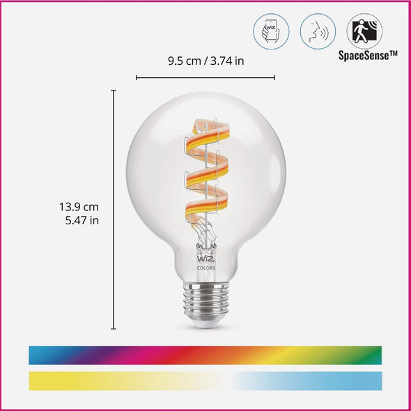 Wiz 25W Equivalent Color Filament G25 Medium LED Smart Light Bulb 604702 531028