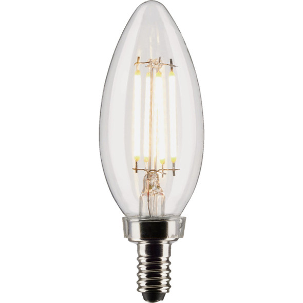 Satco 40W Equivalent Warm White B11 Candelabra Traditional LED Decorative Light Bulb (2-Pack)