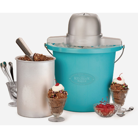 Nostalgia 4-Quart Electric Ice Cream Maker with Easy-Carry Handle