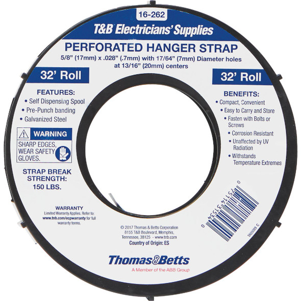 Thomas & Betts 5/8 In. W. x 32 Ft. L. Steel Hanger Strap