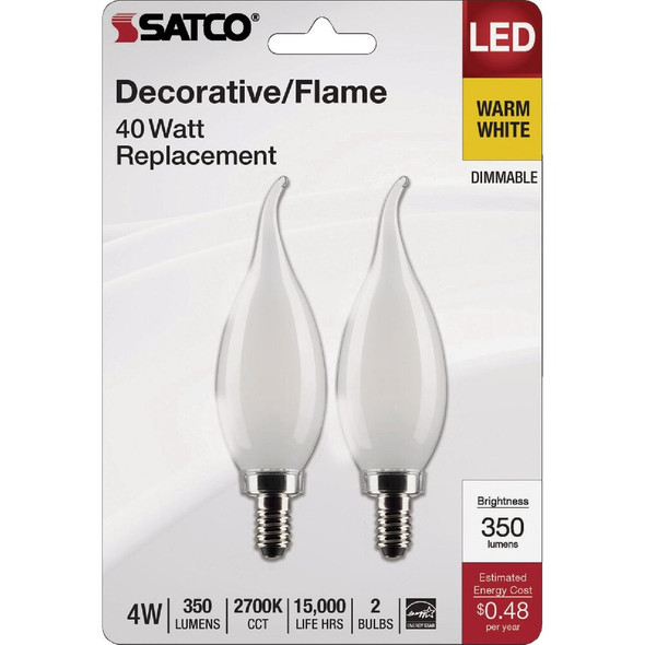 Satco 2pk 4w Ca10cnd Led Bulb S21843 548462