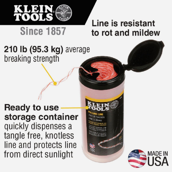 Klein 500 Ft. Poly Pull Line with Orange Tracer 56108 548345