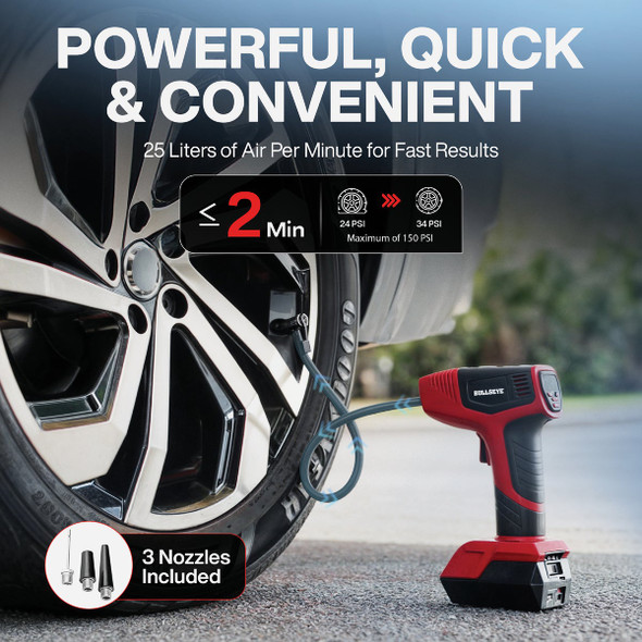 Bullseye Pro Rechargeable Tire Inflator 9475 603746
